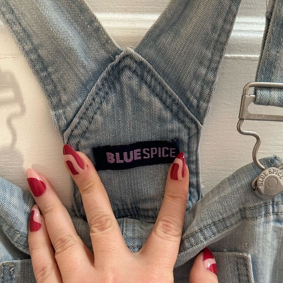 Blue spice distressed overalls - Picture 6 of 6